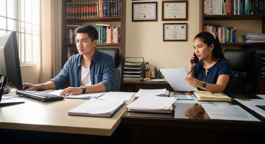 Entrepreneur working in legal SOHO office Iloilo